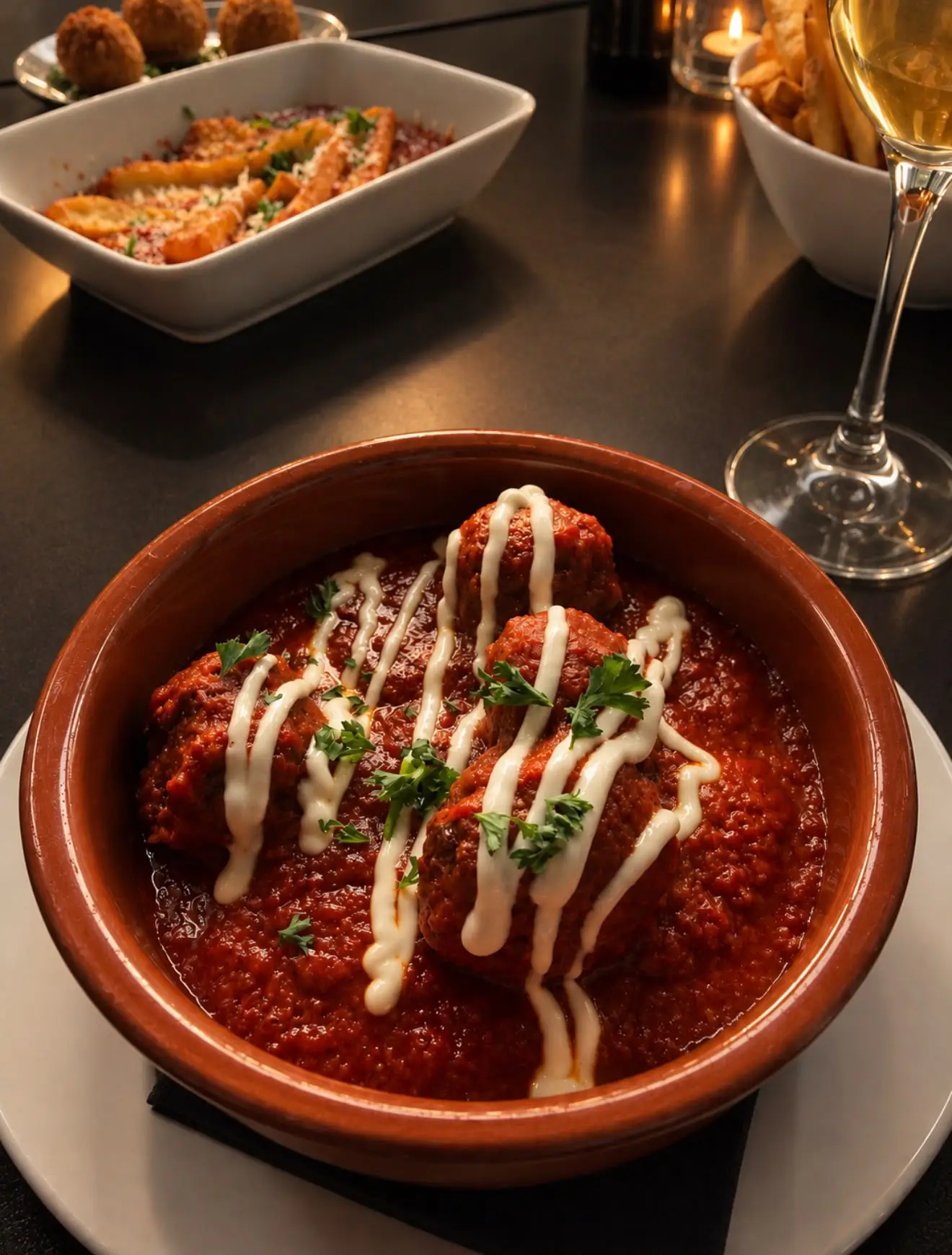 Served delicious meatballs